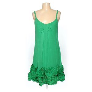 Anthro Baraschi Green Silk Baby Doll Dress -- 4